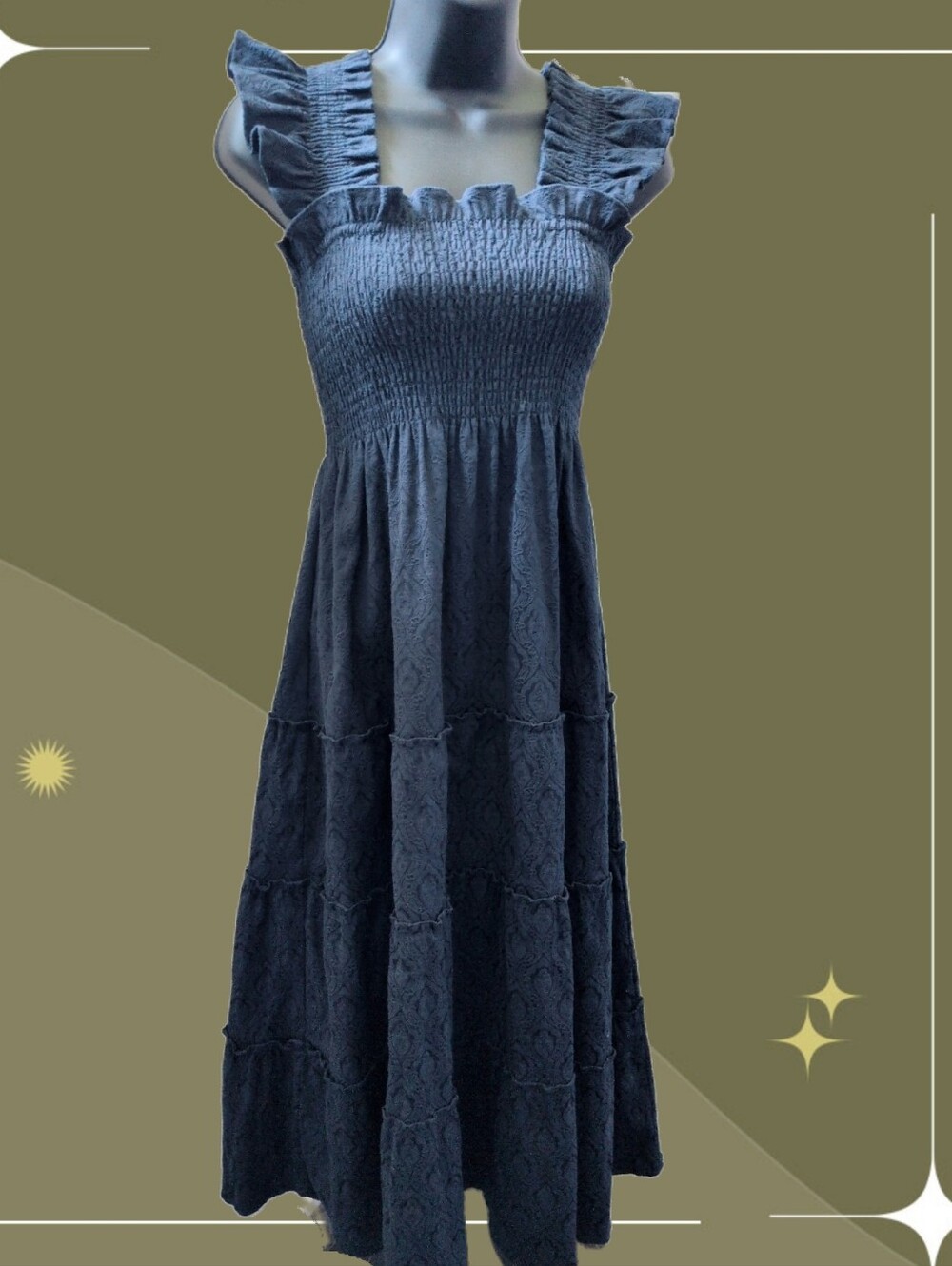 ✨ Hill house Home Ellie Nap Dress In Navy Brocade Size Extra Small